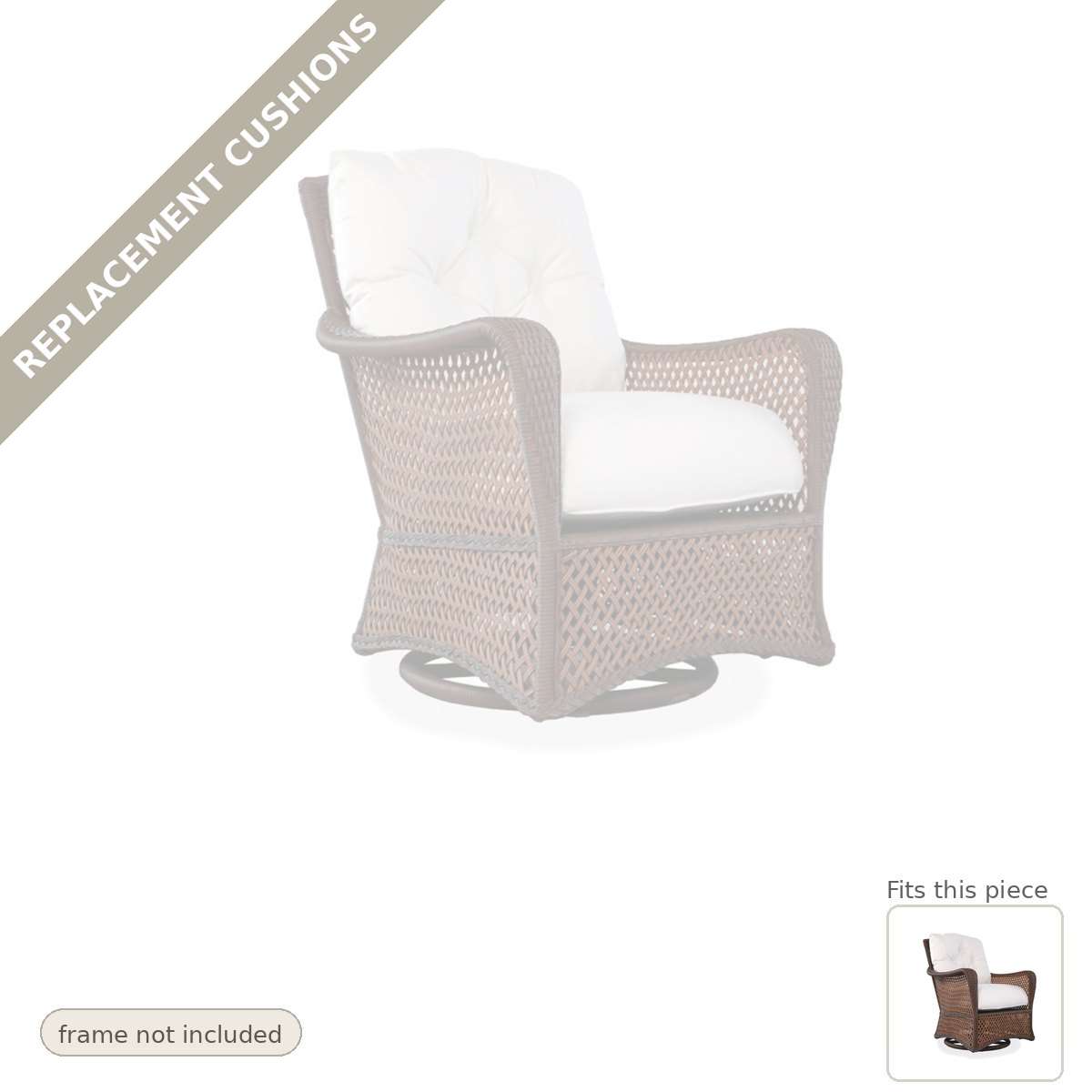 Cushions: Replacement Cushions for Grand Traverse Swivel Chair - Made to Order in the USA