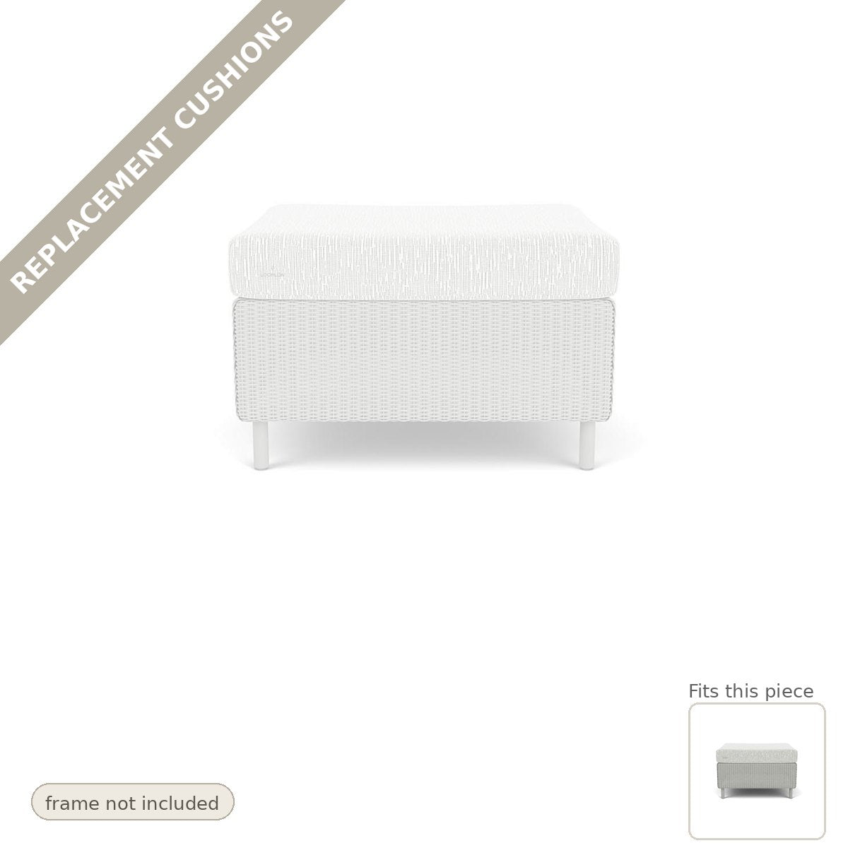 Cushions: Replacement Cushions For Visions Outdoor Ottoman - Made to Order in the USA