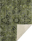 Oriental Green Washable Indoor-Outdoor Rug