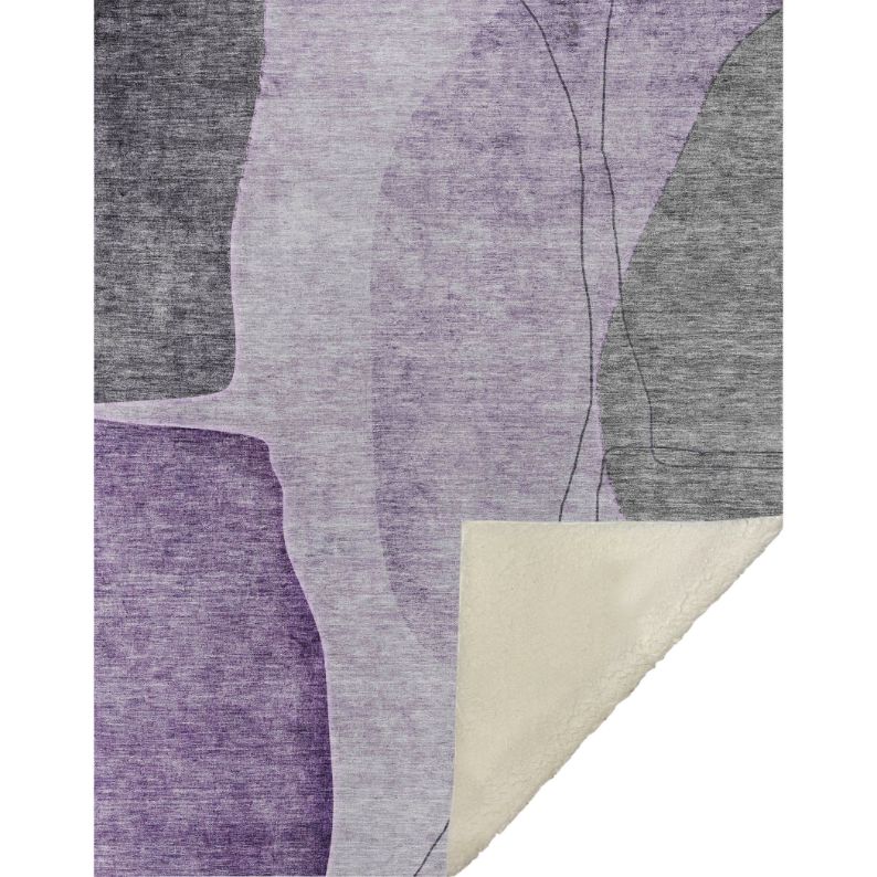 Modern Purple Washable Indoor-Outdoor Rug