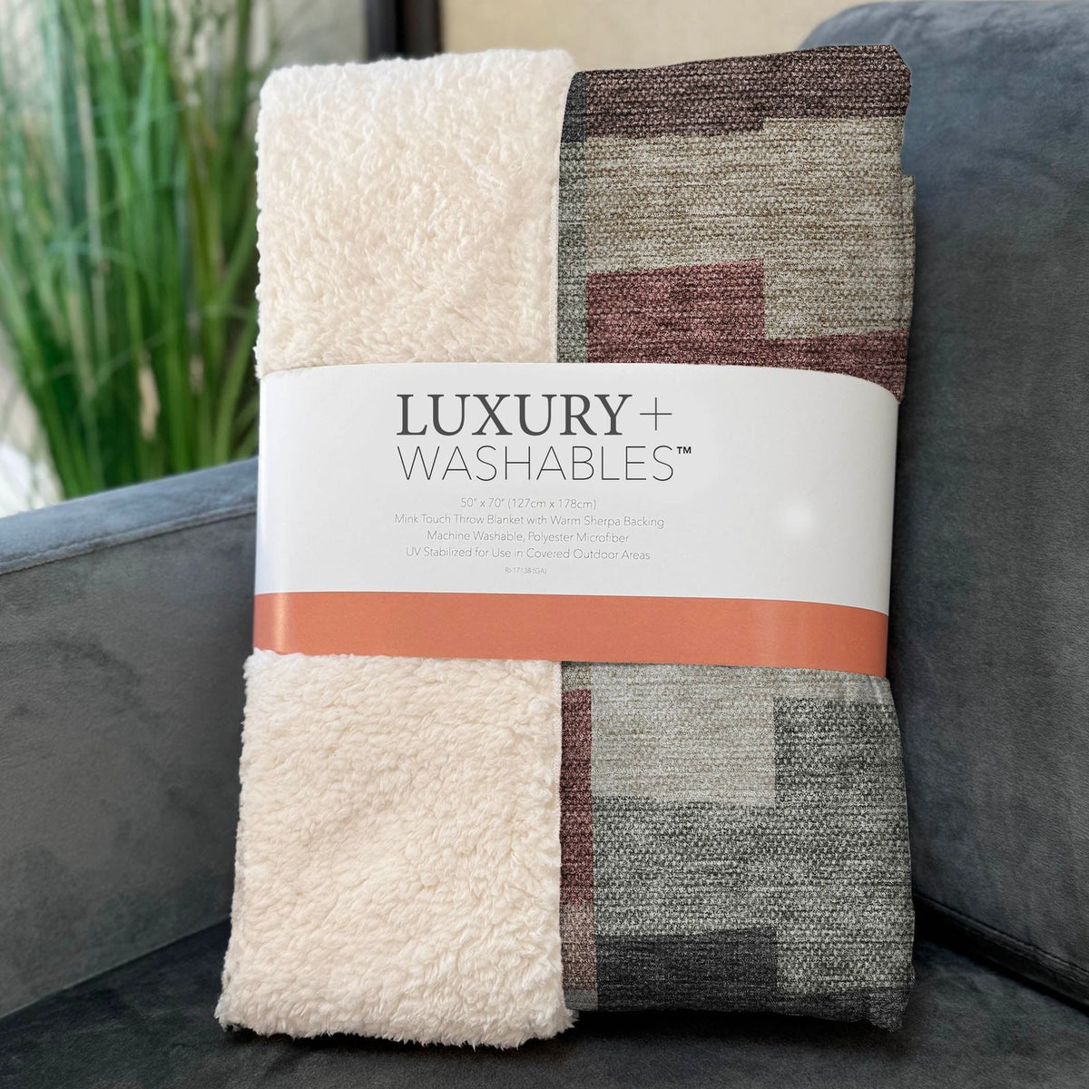 Flowing Harmony Paprika Washable Indoor-Outdoor Rug