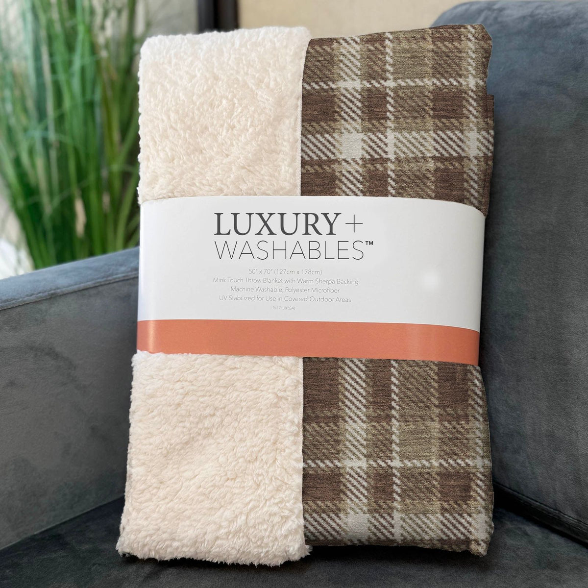 Still Bloom Brown Washable Indoor-Outdoor Rug
