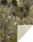 Floral Brown Washable Indoor-Outdoor Rug