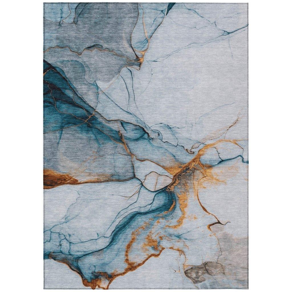 LOOMLAN Rugs Daeanor Blue Washable Indoor-Outdoor Rug