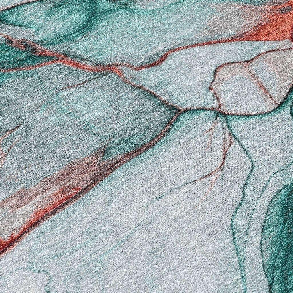 LOOMLAN Rugs Daeanor Teal Washable Indoor-Outdoor Rug