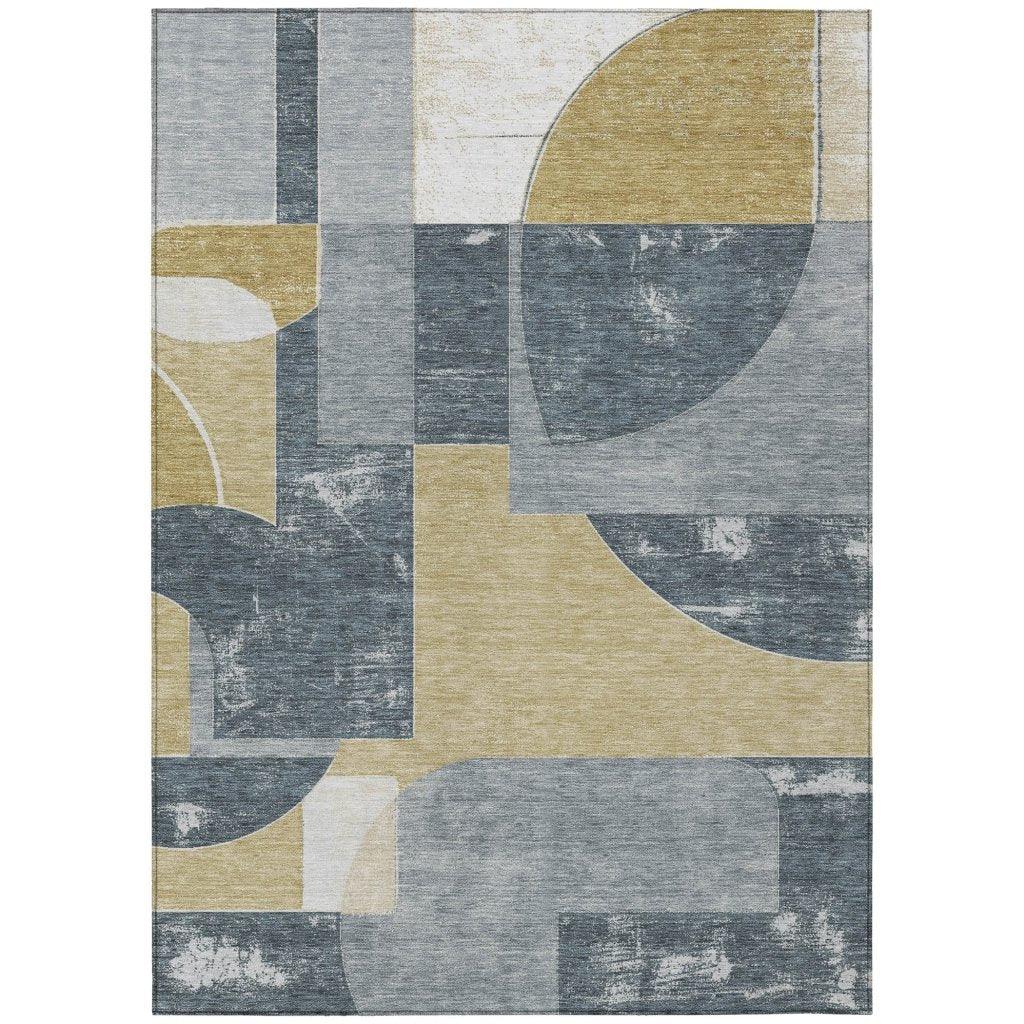LOOMLAN Rugs Daeel Gray Washable Indoor-Outdoor Rug
