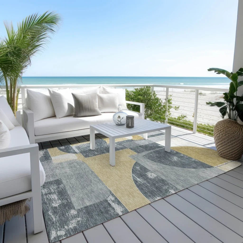 LOOMLAN Rugs Daeel Gray Washable Indoor-Outdoor Rug