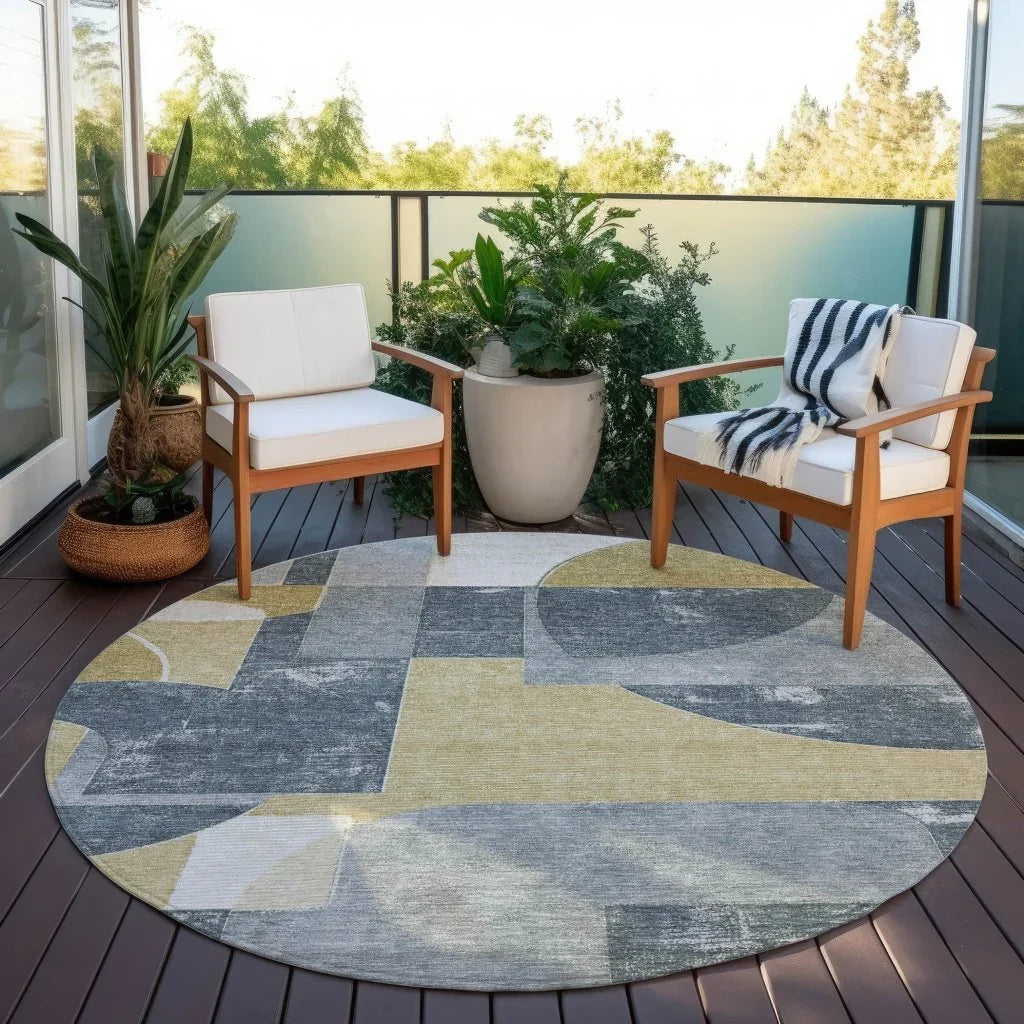 LOOMLAN Rugs Daeel Gray Washable Indoor-Outdoor Rug
