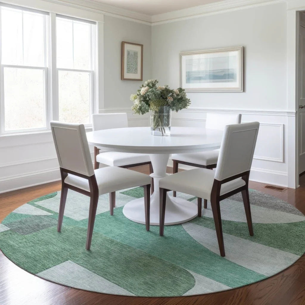 LOOMLAN Rugs Daeel Green Washable Indoor-Outdoor Rug