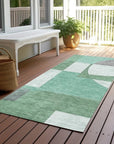 LOOMLAN Rugs Daeel Green Washable Indoor-Outdoor Rug