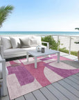 LOOMLAN Rugs Daeel Pink Washable Indoor-Outdoor Rug