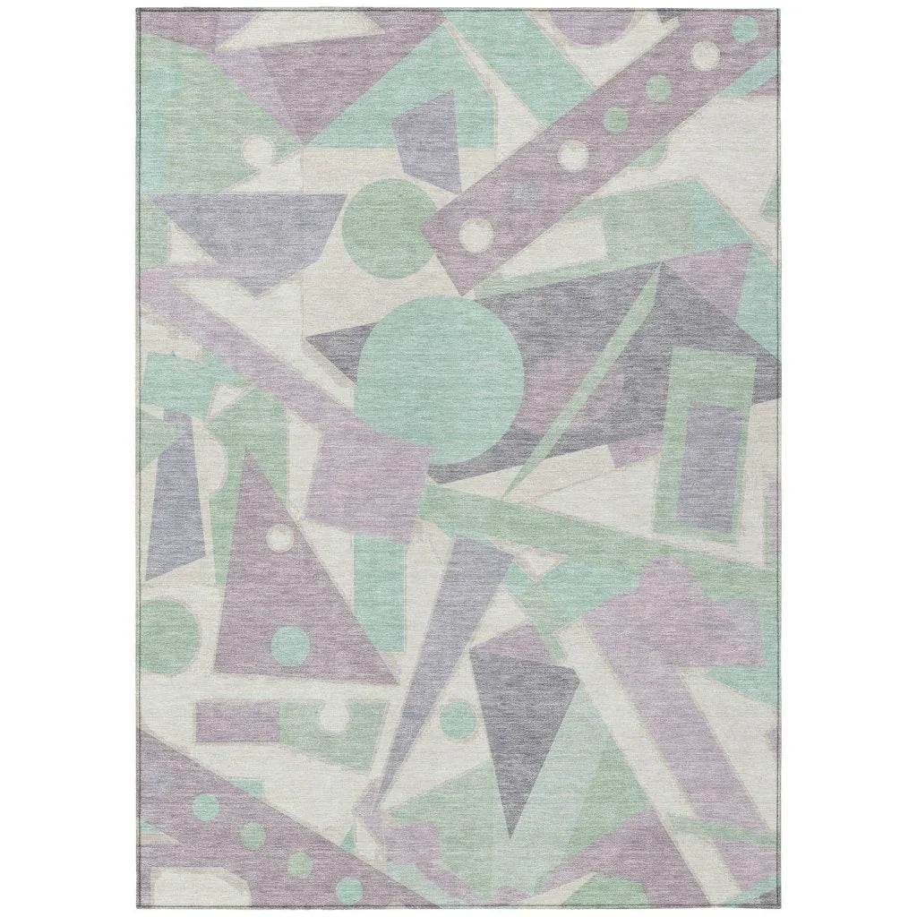 LOOMLAN Rugs Daeir Lilac Washable Indoor-Outdoor Rug