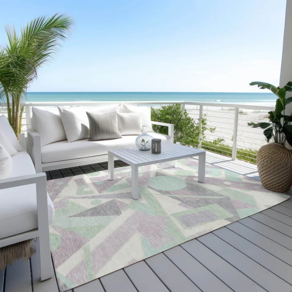 LOOMLAN Rugs Daeir Lilac Washable Indoor-Outdoor Rug