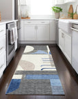 LOOMLAN Rugs Daeira Blue Washable Indoor-Outdoor Rug