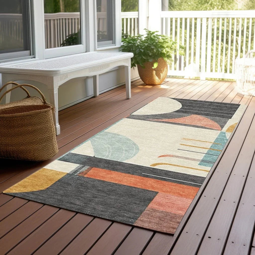 LOOMLAN Rugs Daeira Gray Washable Indoor-Outdoor Rug