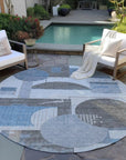 LOOMLAN Rugs Daeon Blue Washable Indoor-Outdoor Rug
