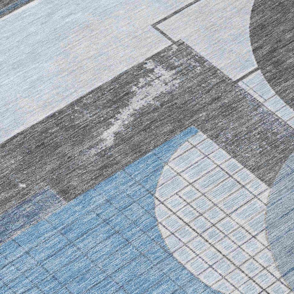 LOOMLAN Rugs Daeon Blue Washable Indoor-Outdoor Rug