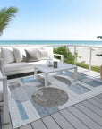 LOOMLAN Rugs Daeon Blue Washable Indoor-Outdoor Rug