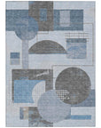 LOOMLAN Rugs Daeon Blue Washable Indoor-Outdoor Rug