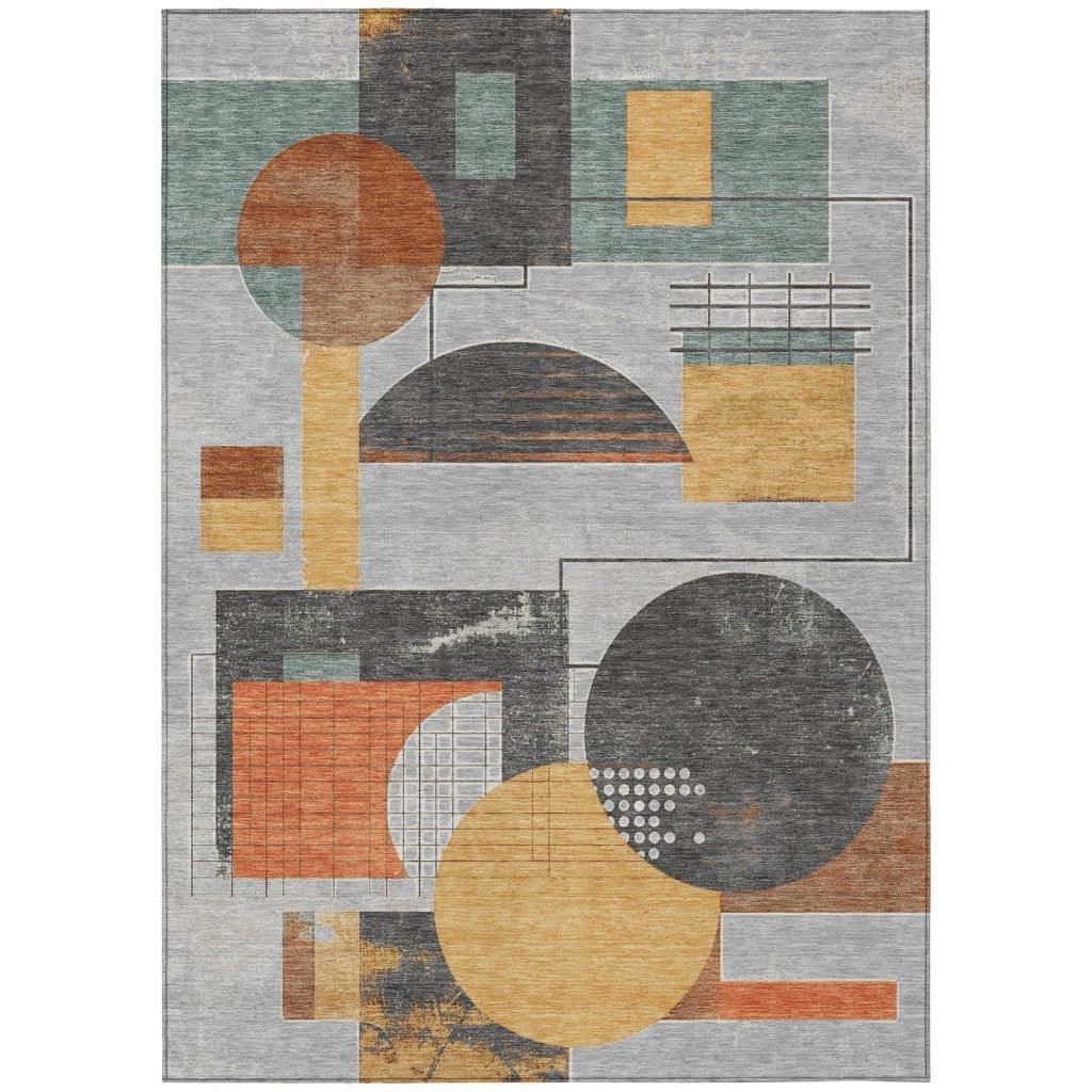 LOOMLAN Rugs Daeon Gray Washable Indoor-Outdoor Rug