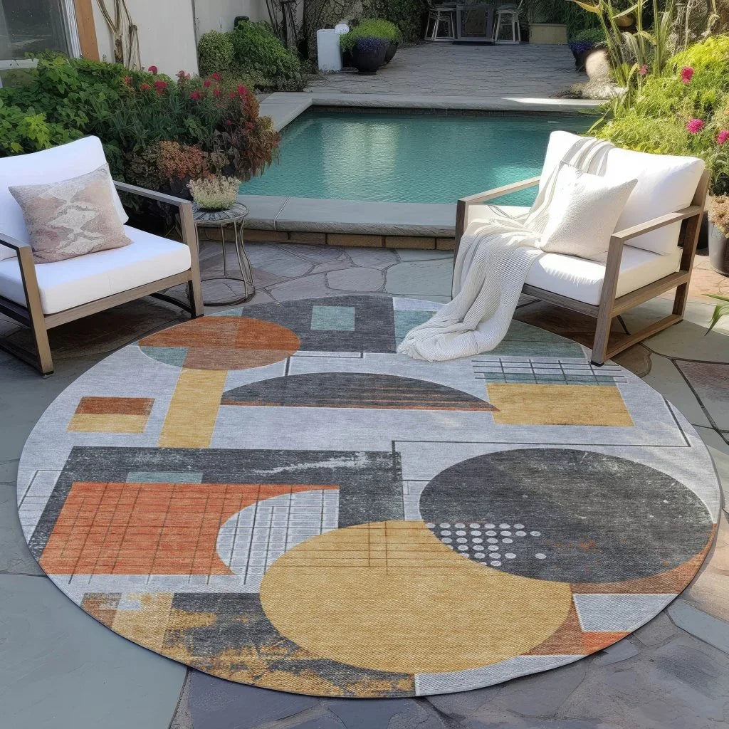 LOOMLAN Rugs Daeon Gray Washable Indoor-Outdoor Rug