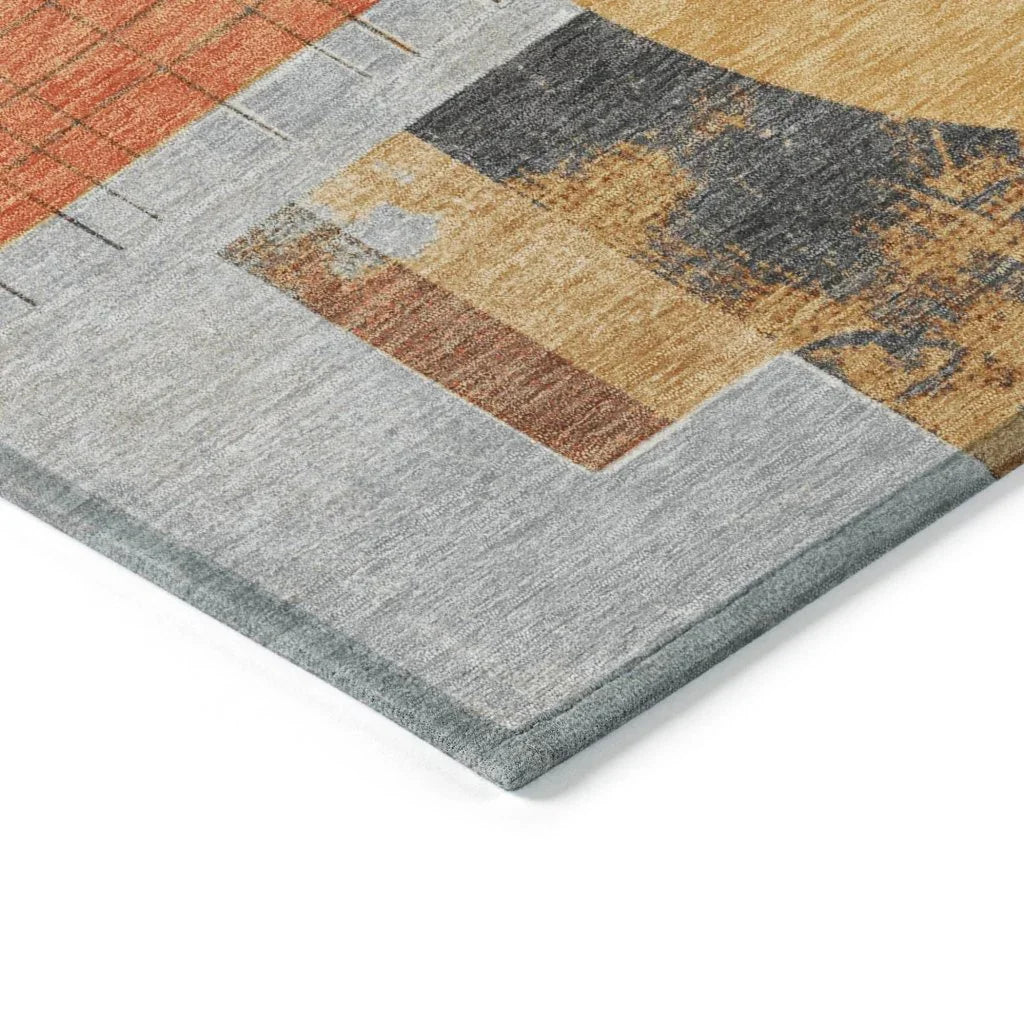 LOOMLAN Rugs Daeon Gray Washable Indoor-Outdoor Rug