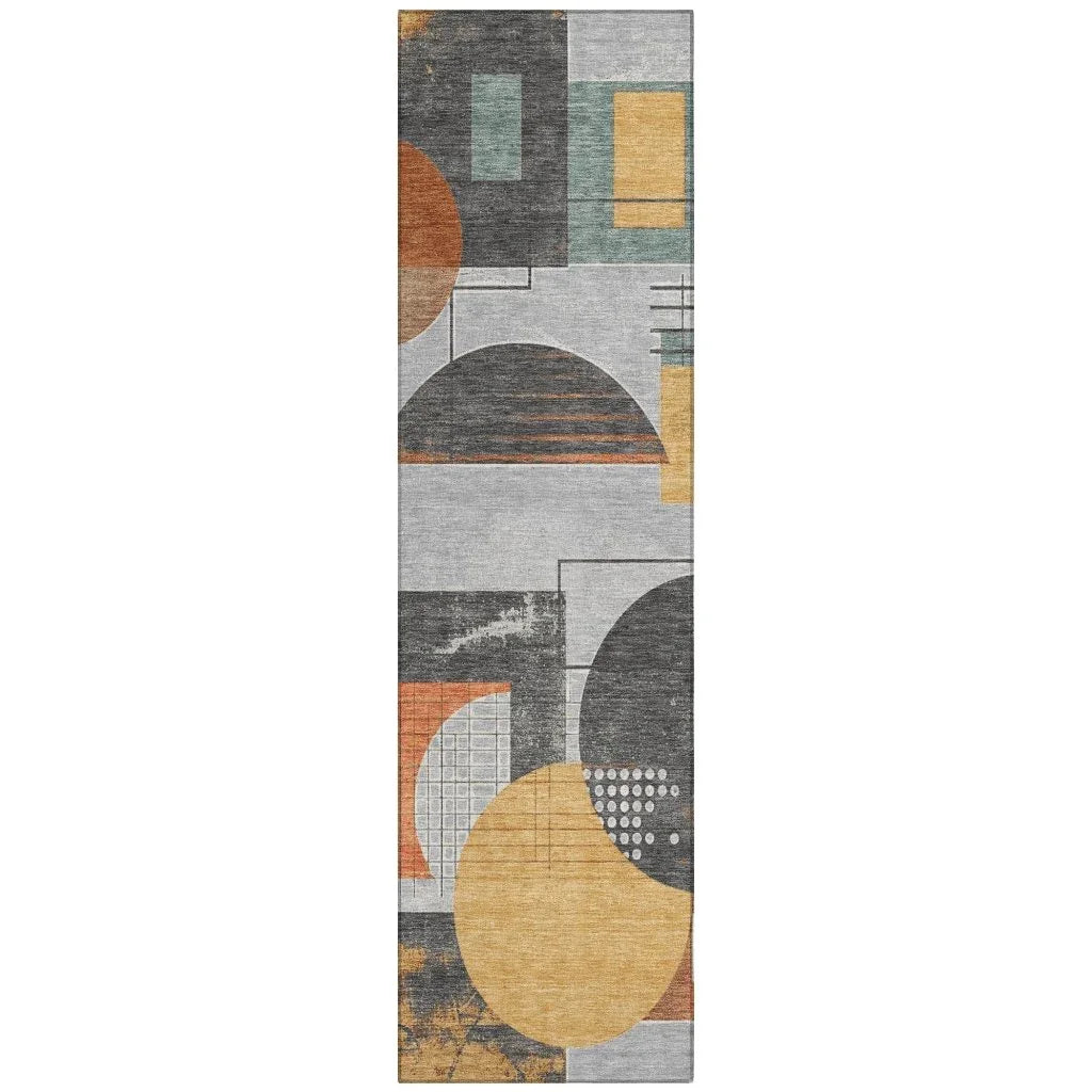 LOOMLAN Rugs Daeon Gray Washable Indoor-Outdoor Rug