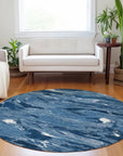 LOOMLAN Rugs Dahlina Blue Washable Indoor-Outdoor Rug