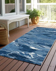 LOOMLAN Rugs Dahlina Blue Washable Indoor-Outdoor Rug