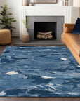 LOOMLAN Rugs Dahlina Blue Washable Indoor-Outdoor Rug