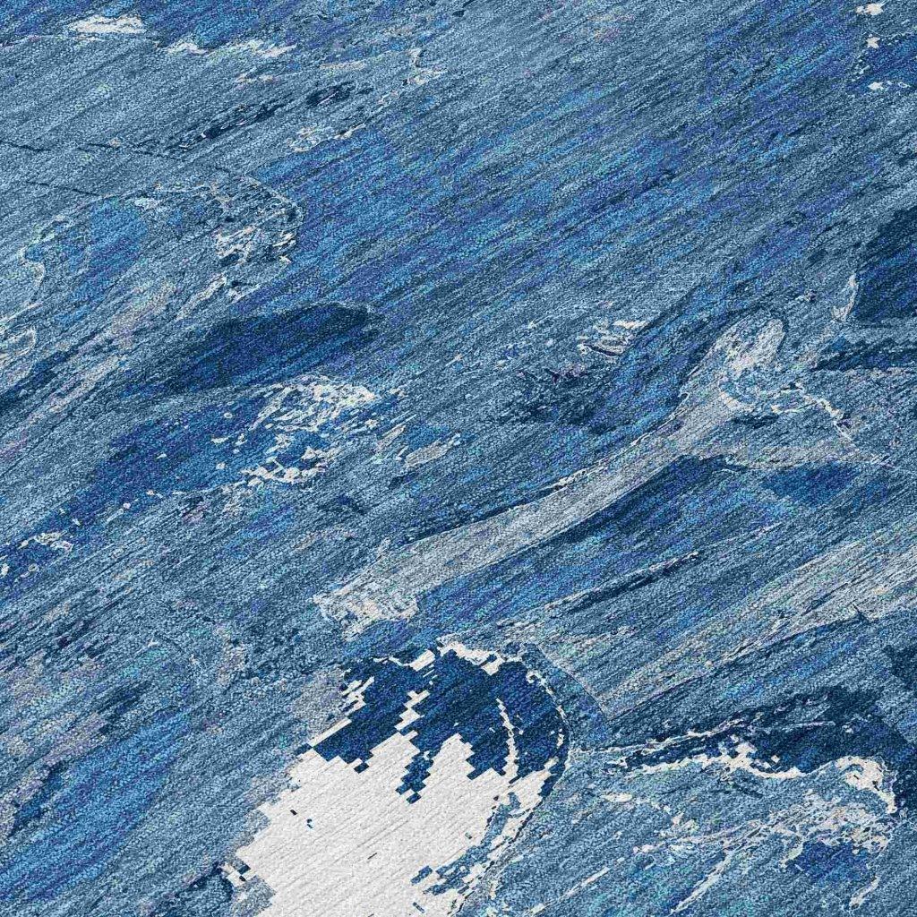 LOOMLAN Rugs Dahlina Blue Washable Indoor-Outdoor Rug