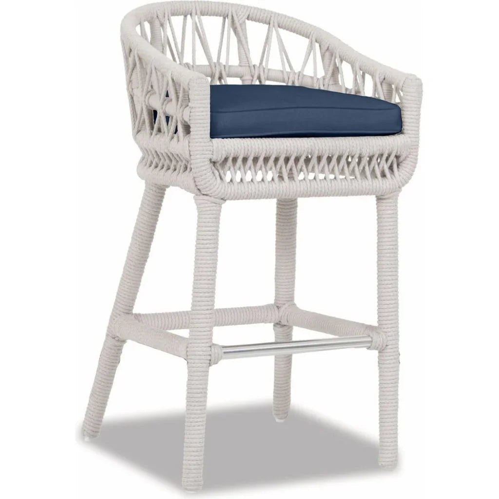 Dana Rope Weatherproof Outdoor Bar Stool - LOOMLAN - Sunset West - Outdoor Bar Stools