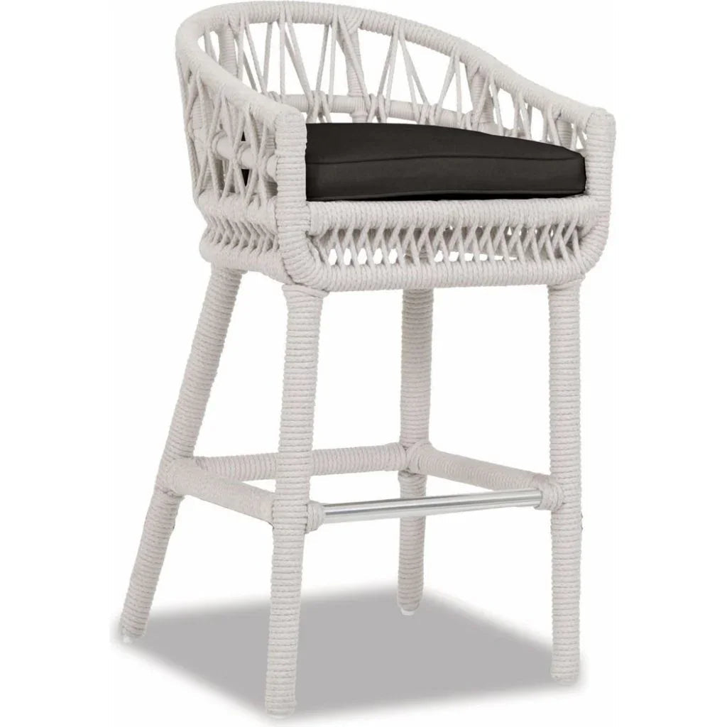 Dana Rope Weatherproof Outdoor Bar Stool - LOOMLAN - Sunset West - Outdoor Bar Stools