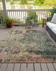 LOOMLAN Rugs Danira Green Washable Indoor-Outdoor Rug