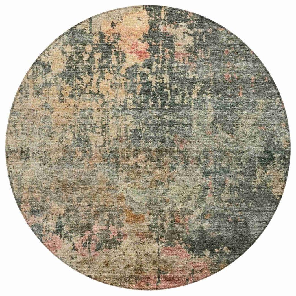 LOOMLAN Rugs Danira Green Washable Indoor-Outdoor Rug