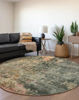 LOOMLAN Rugs Danira Green Washable Indoor-Outdoor Rug