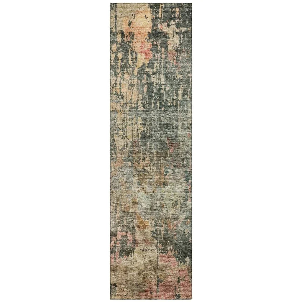 LOOMLAN Rugs Danira Green Washable Indoor-Outdoor Rug