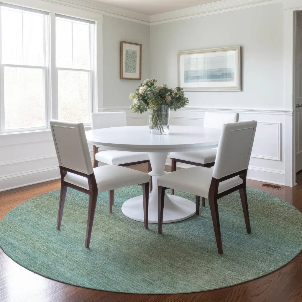 LOOMLAN Rugs Daphara Teal Washable Indoor-Outdoor Rug