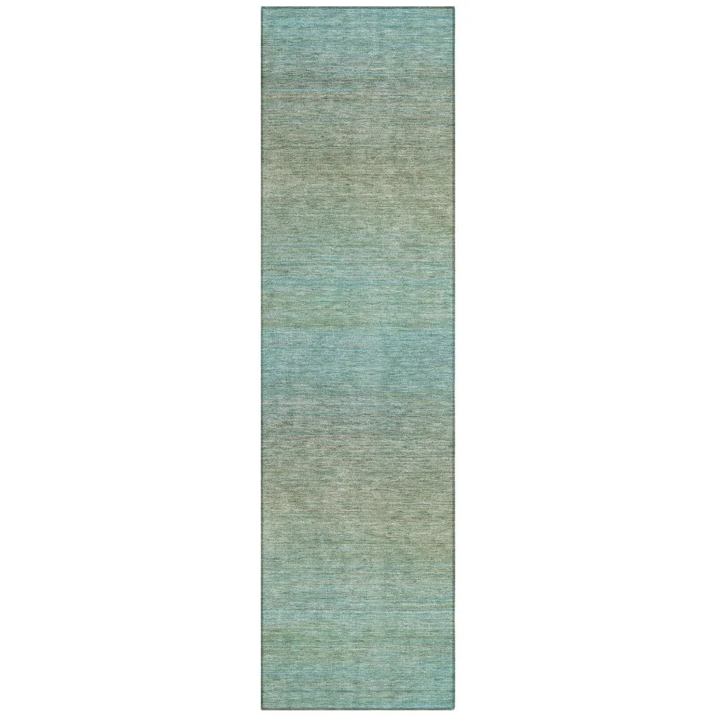 LOOMLAN Rugs Daphara Teal Washable Indoor-Outdoor Rug
