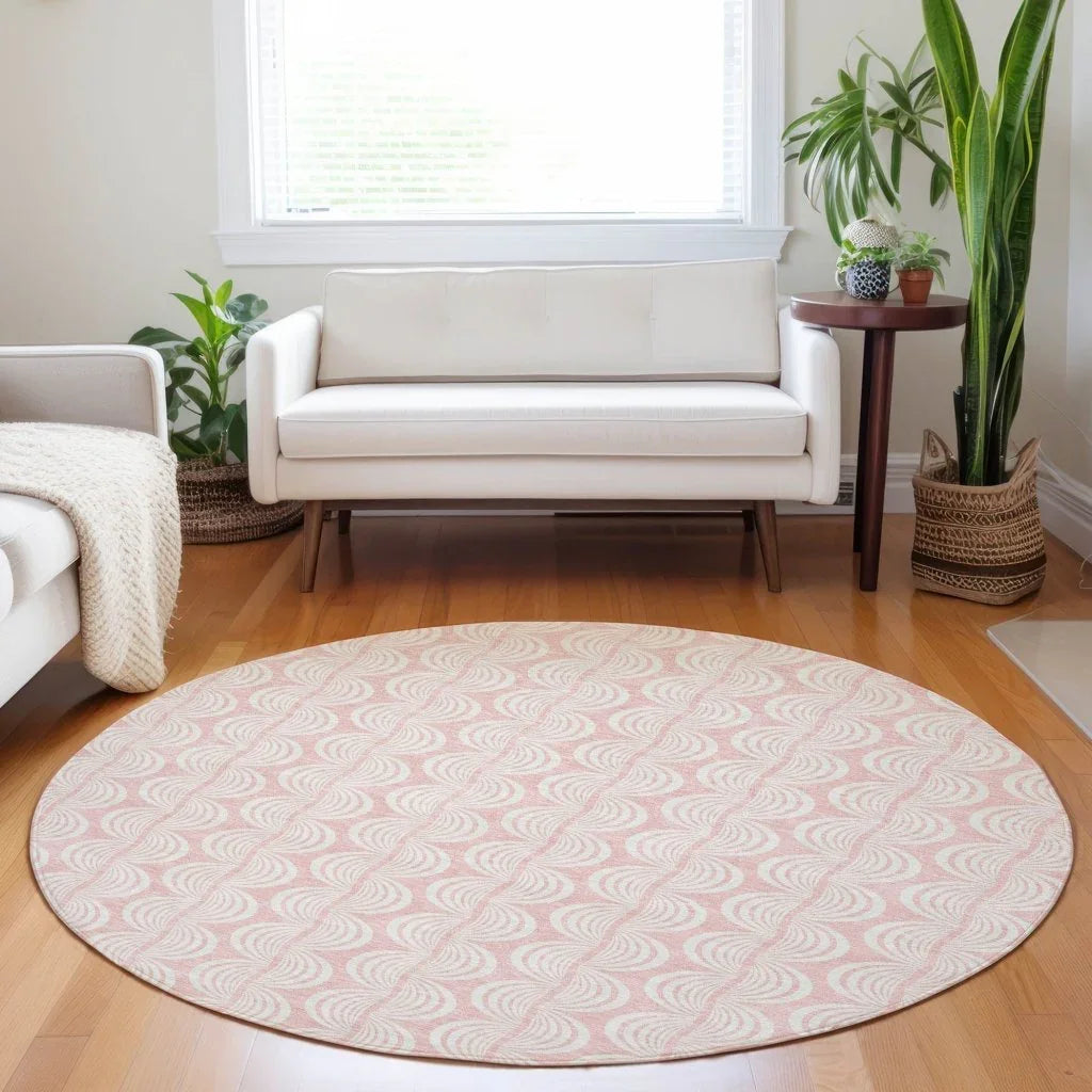 LOOMLAN Rugs Darya Pink Washable Indoor-Outdoor Rug