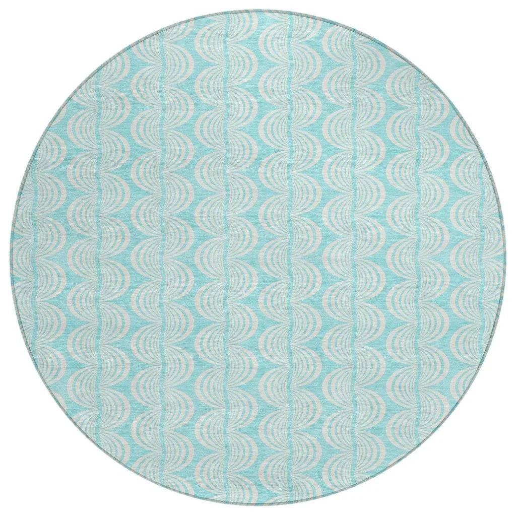 LOOMLAN Rugs Darya Teal Washable Indoor-Outdoor Rug