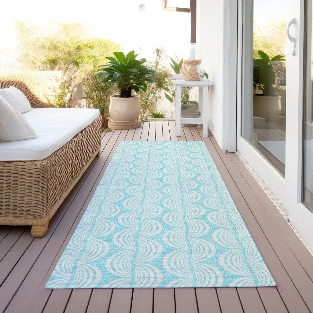 LOOMLAN Rugs Darya Teal Washable Indoor-Outdoor Rug