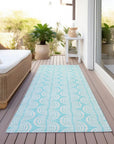 LOOMLAN Rugs Darya Teal Washable Indoor-Outdoor Rug