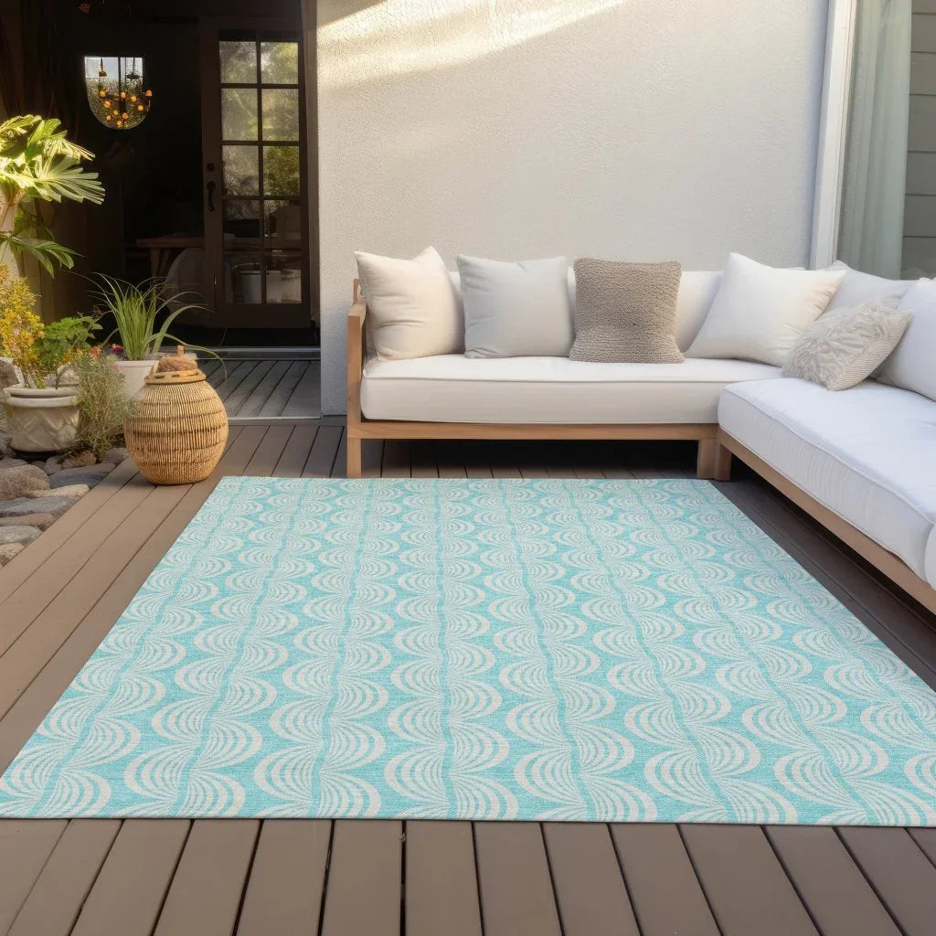 LOOMLAN Rugs Darya Teal Washable Indoor-Outdoor Rug