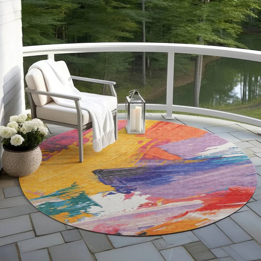 LOOMLAN Rugs Daryah Gold Washable Indoor-Outdoor Rug