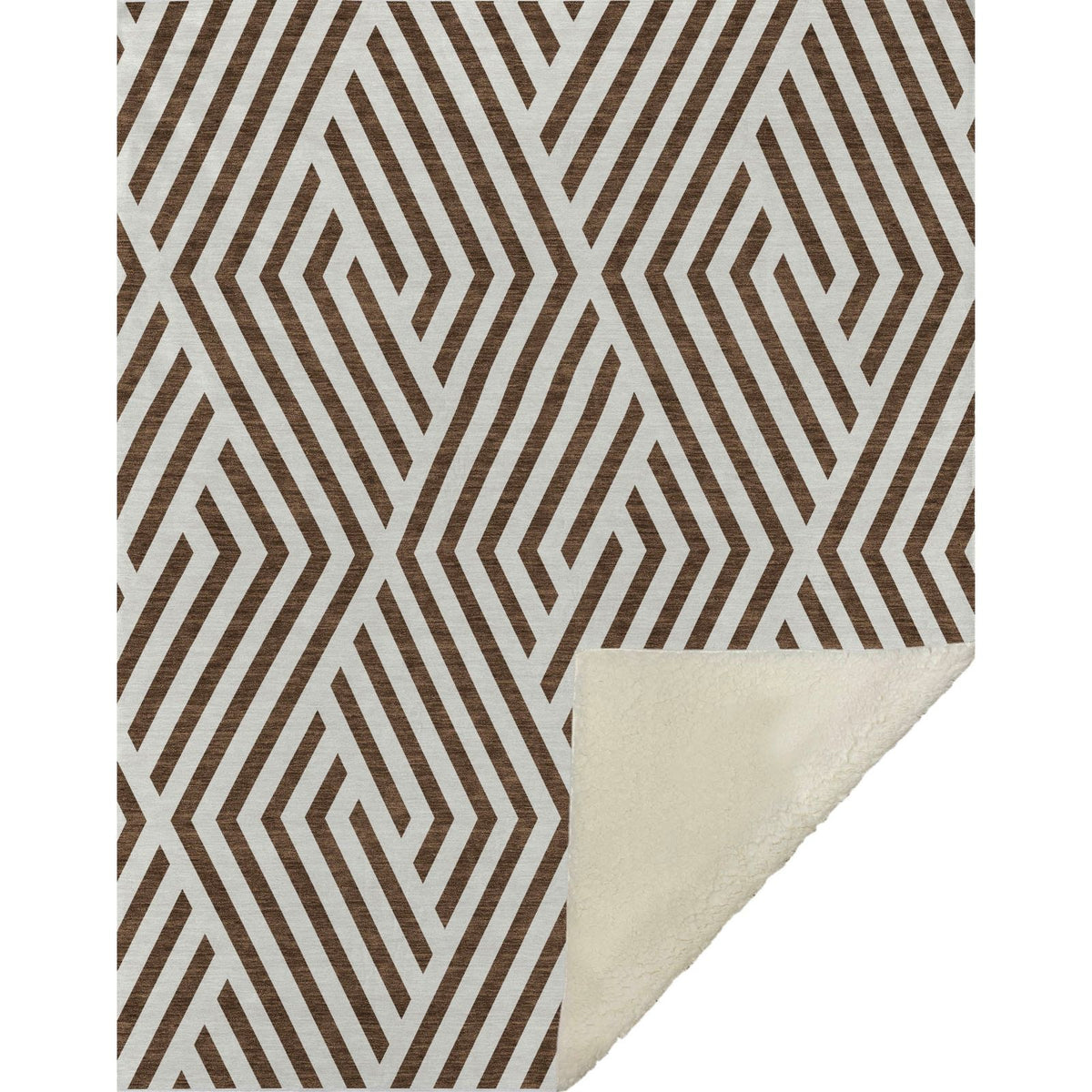 Geometric Brown Washable Indoor-Outdoor Rug