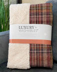Plaid Red Washable Indoor-Outdoor Rug