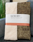 Parallel Bands Brown Washable Indoor-Outdoor Rug