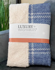 Spiral Whispers Blue Washable Indoor-Outdoor Rug
