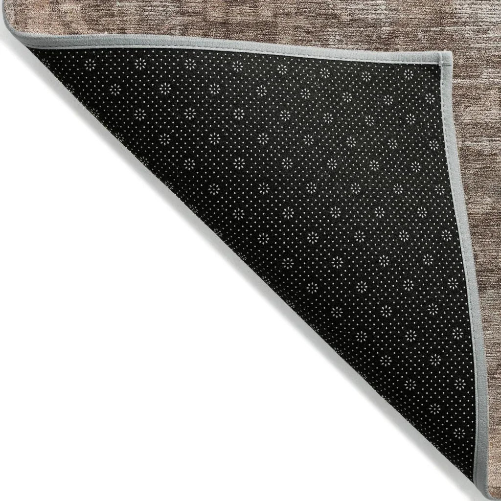 LOOMLAN Rugs Delaura Brown Washable Indoor-Outdoor Rug